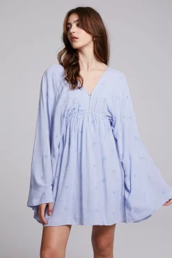 Chaser Brand Waverly Faded Denim Blue Mini Dress Fashion