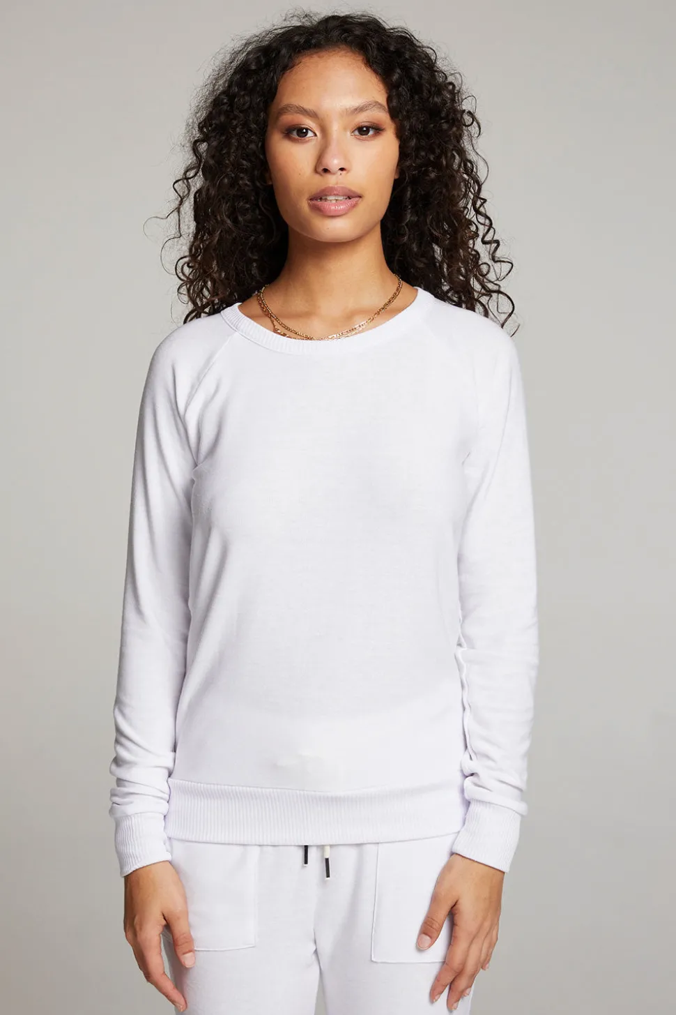 Chaser Brand White Long Sleeve Raglan Pullover Cheap