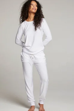 Chaser Brand White Long Sleeve Raglan Pullover Cheap