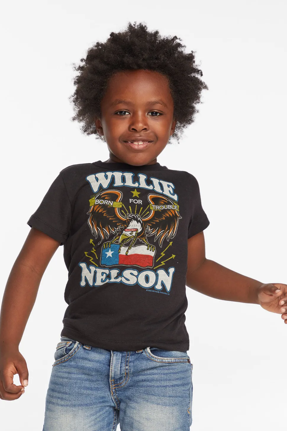 Chaser Brand Willie Nelson Born For Trouble Boys Tee Clearance