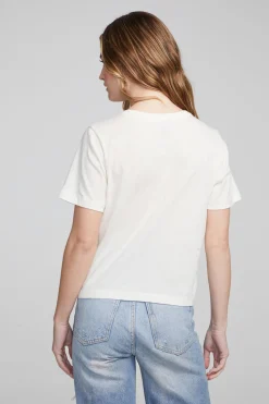 Chaser Brand Wine Short Sleeve Embroidery Tee Clearance