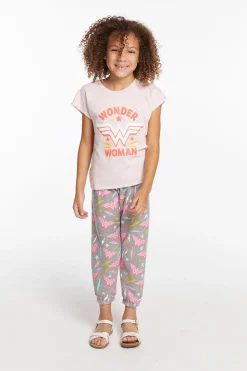 Chaser Brand Wonder Woman Retro Logo Girls Tee Discount