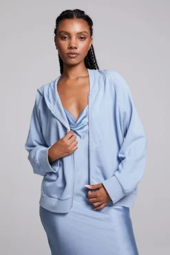 Chaser Brand Yaro Blue Grotto Zip Up Sweatshirt Cheap
