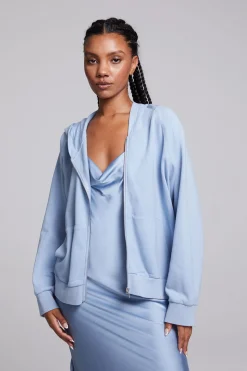 Chaser Brand Yaro Blue Grotto Zip Up Sweatshirt Cheap