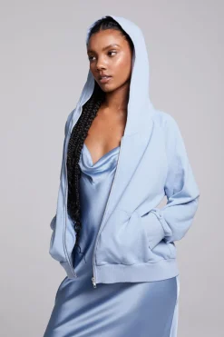 Chaser Brand Yaro Blue Grotto Zip Up Sweatshirt Cheap