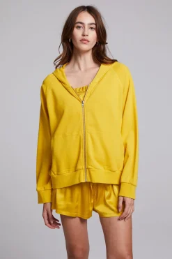 Chaser Brand Yaro Mimosa Zip Up Sweatshirt New