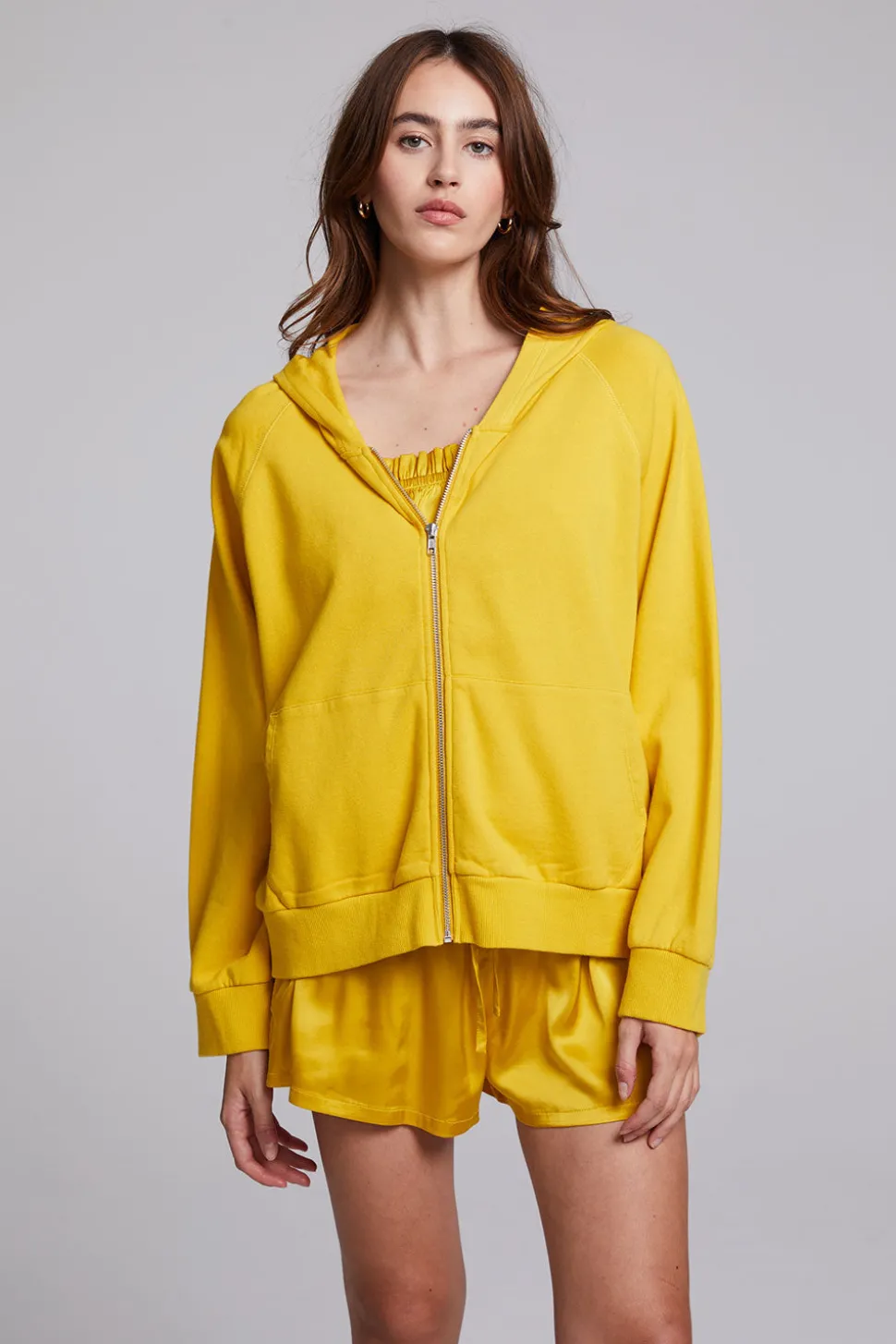 Chaser Brand Yaro Mimosa Zip Up Sweatshirt New