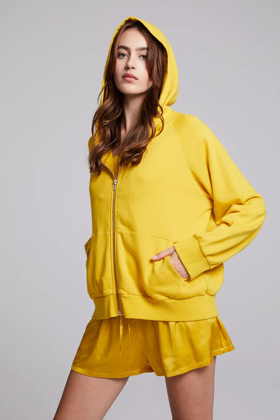 Chaser Brand Yaro Mimosa Zip Up Sweatshirt New