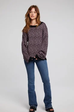 Chaser Brand Zebra Pullover Melrose Sweater Best Sale