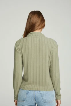 Chaser Brand Zip Up Mock Neck Long Sleeve Pullover Shop