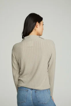 Chaser Brand Zip Up Mock Neck Long Sleeve Pullover Fashion