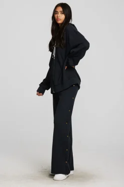 Chaser Brand Zuma Cotton Terry Wide Leg Joggers With Button Side Seam Outlet