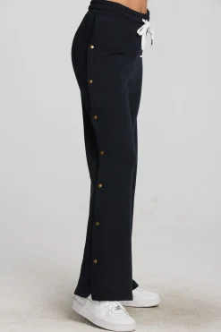 Chaser Brand Zuma Cotton Terry Wide Leg Joggers With Button Side Seam Outlet
