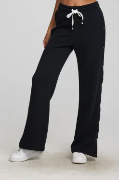 Chaser Brand Zuma Cotton Terry Wide Leg Joggers With Button Side Seam Outlet