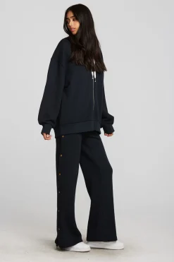 Chaser Brand Zuma Cotton Terry Wide Leg Joggers With Button Side Seam Outlet